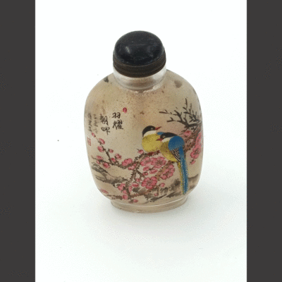 玻璃內畫花鳥鼻煙壺 (孫星五)